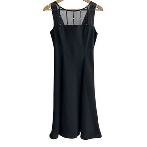 Evan-Picone Black Illusion Chiffon Cocktail Dress, Size 6P